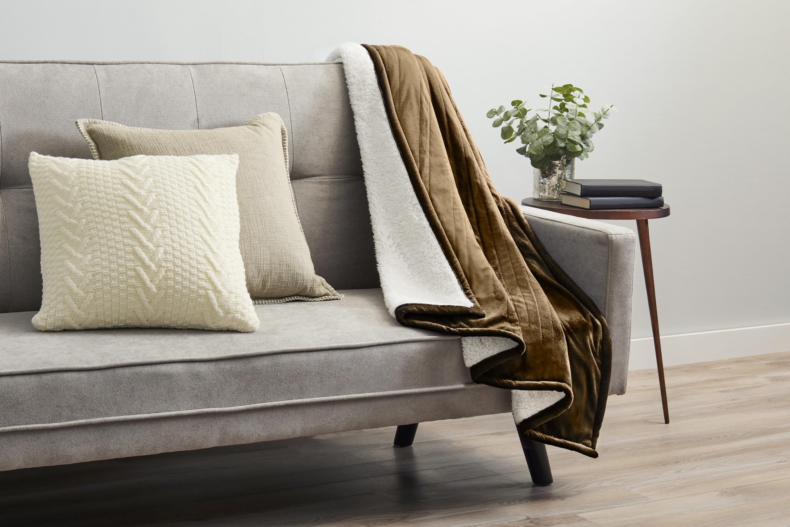 Amazon.com: Sunbeam Royal Mink Sherpa Honey Heated Personal Throw