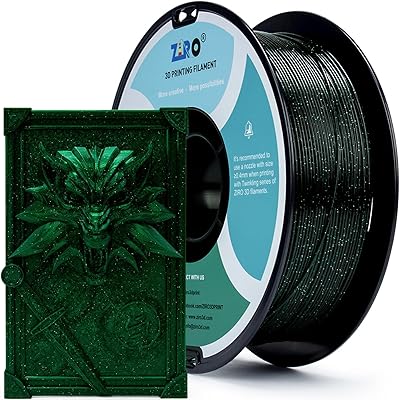 20 – ZIRO Sparkle PLA Filament 1.75mm, Shiny Glitter with Transluent PLA Base, Galaxy Printing Material,1kg/2.2lbs Spool, Fit Most 3D Printers, T…
