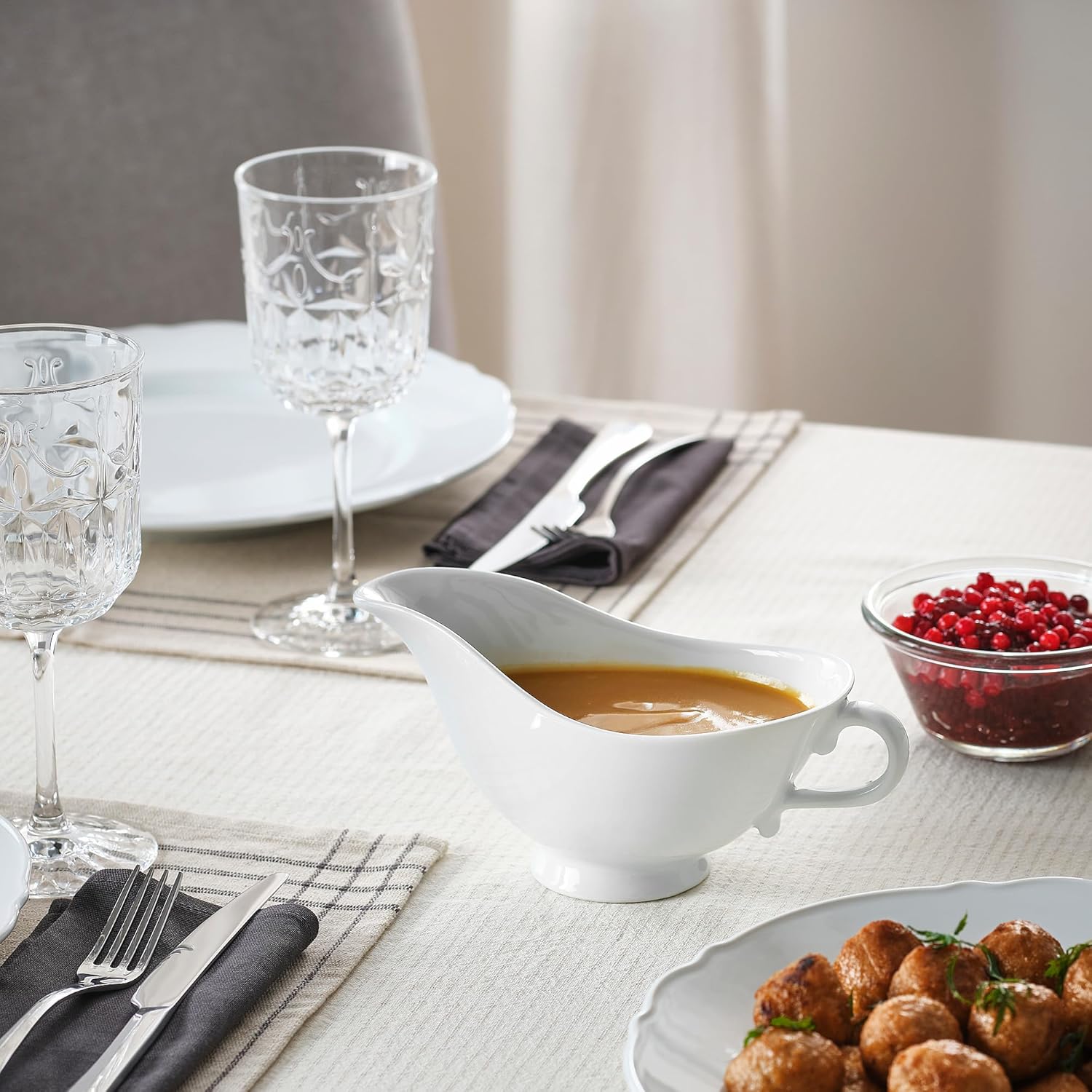 UPPLAGA Gravy boat, white, 0.3 l