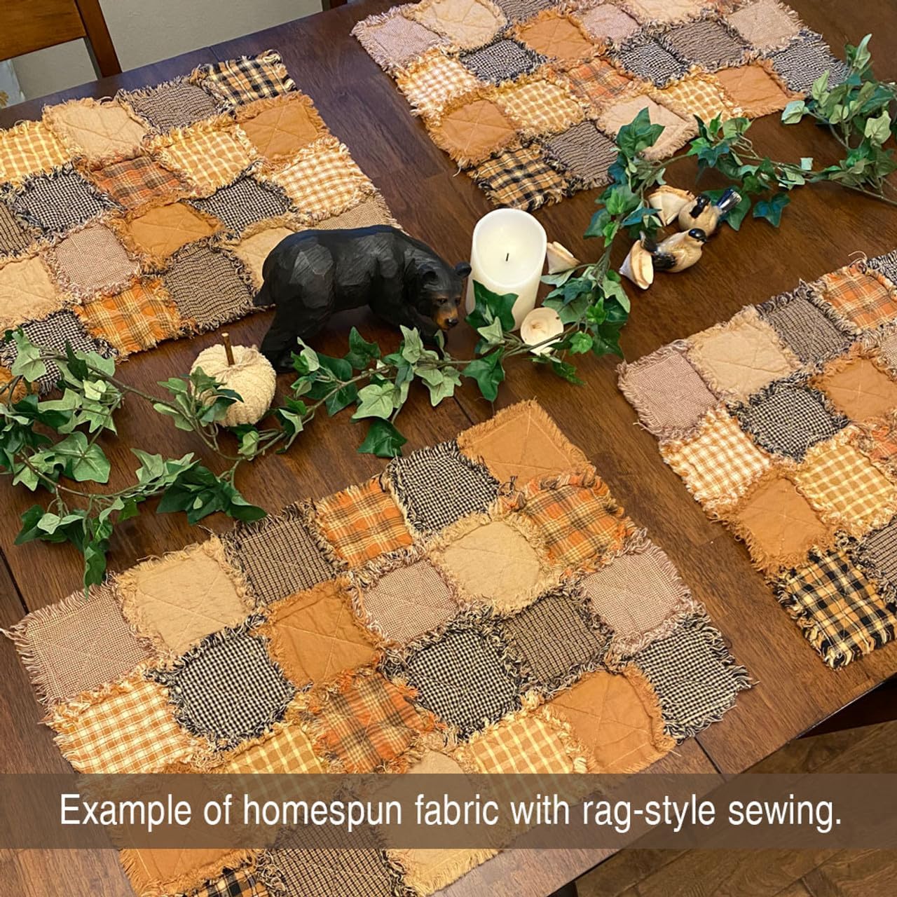 Pumpkin Gingham Cotton Homespun Plaid Fabric by JCS - Sold by The Yard, 44 Inches