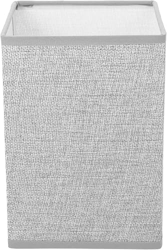 Miniatura 6 de Pantalla cuadrada de tela para lámpara, soporte de lámpara de lino natural, repuesto para lámpara de mesa y luz de pie (gris claro)