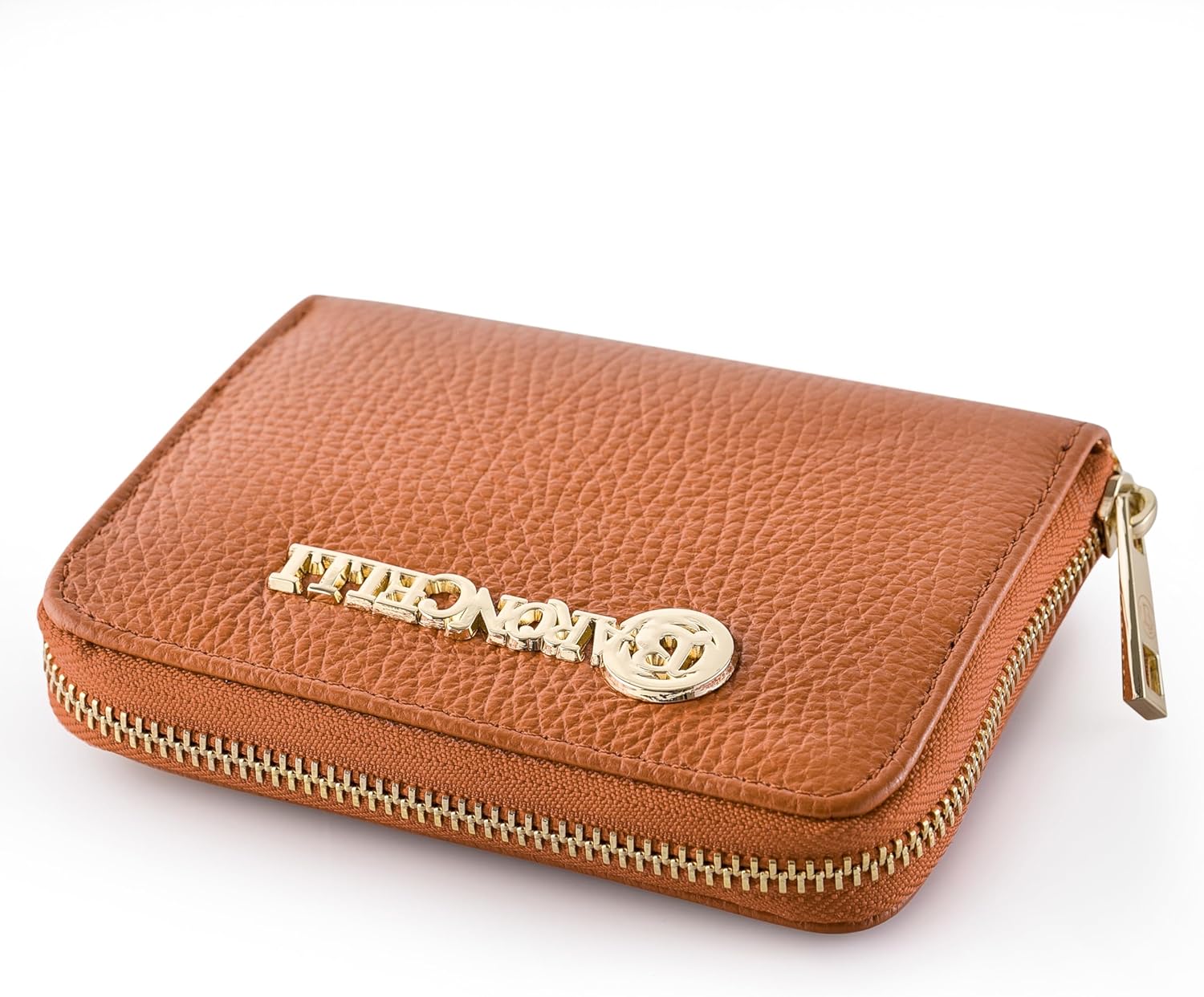 Baroncelli Leather Crossbody Bag Made in Italy and Wallets for women Size Large (Brown) bundle