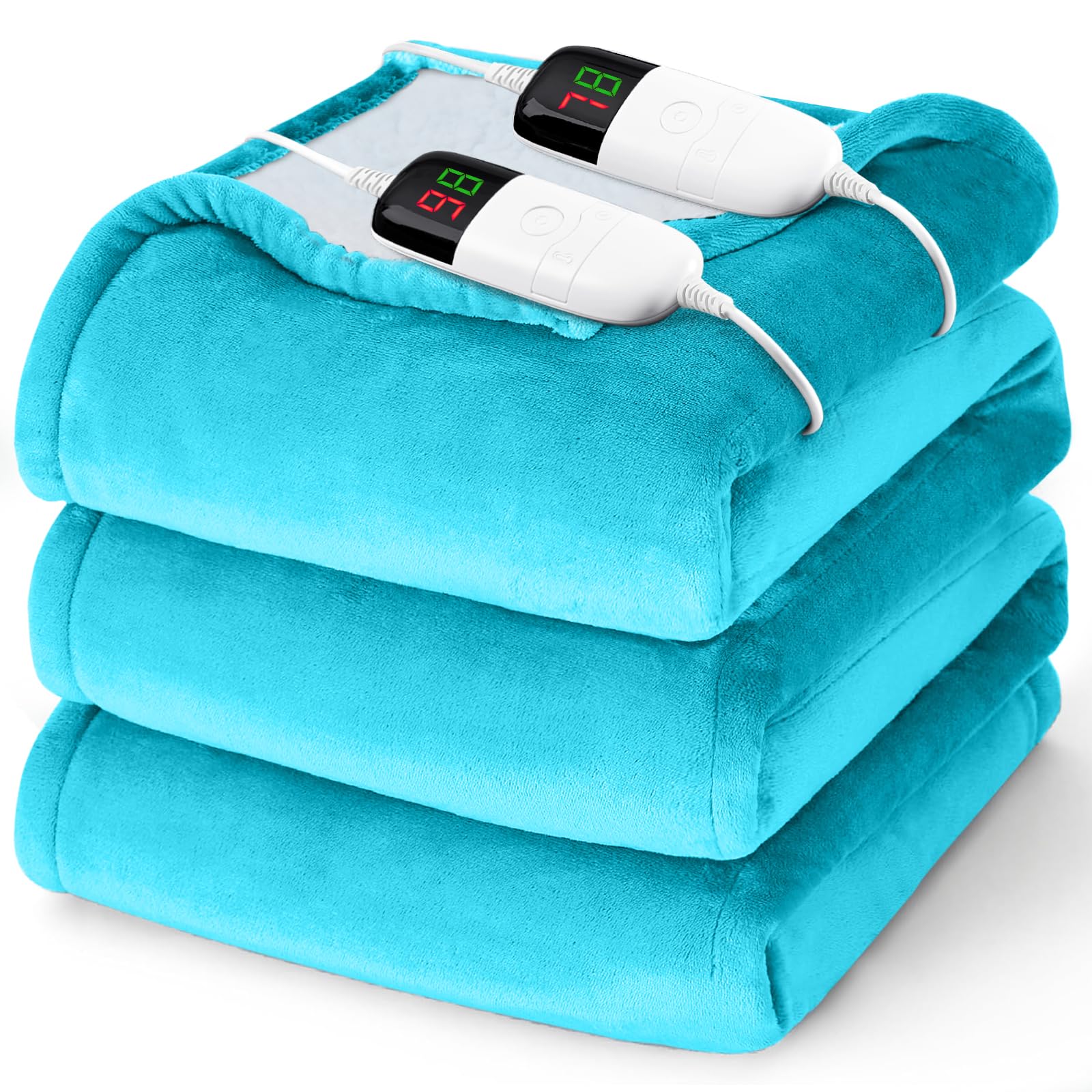 Photo 1 of Heated Electric Blanket King Size - 90" x 100" Heating Blanket with Dual Control, 10 Heating Levels & 8 Hours Auto Off, Soft Warm Flannel Blanket, Christmas Birthday Gifts for Senior Grandma