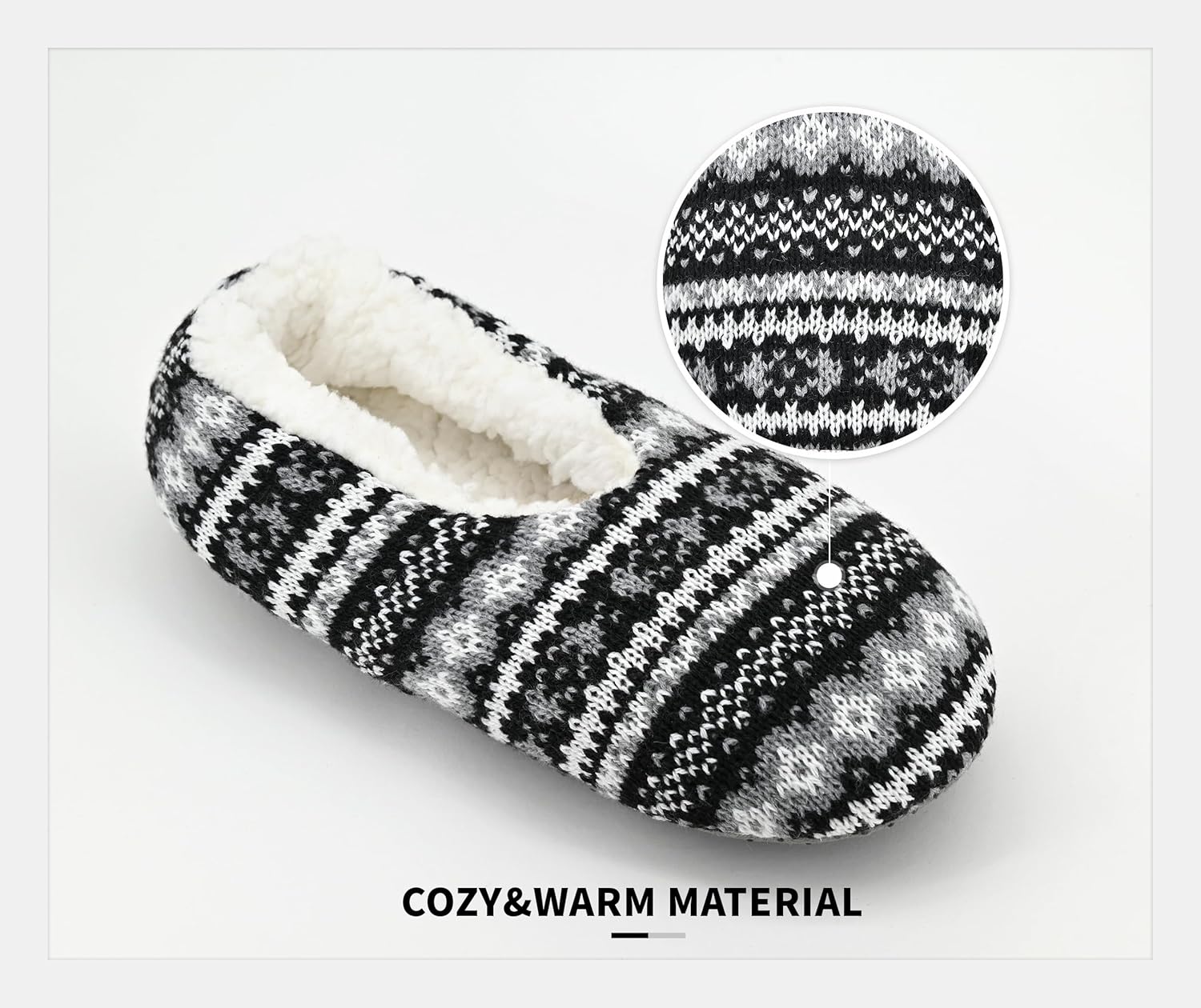 Panda Bros Slipper Socks For Women With Grippers, Fuzzy Womens Slipper Socks With Non Slip Bottoms, Cozy Warm House Slippers - Image 4