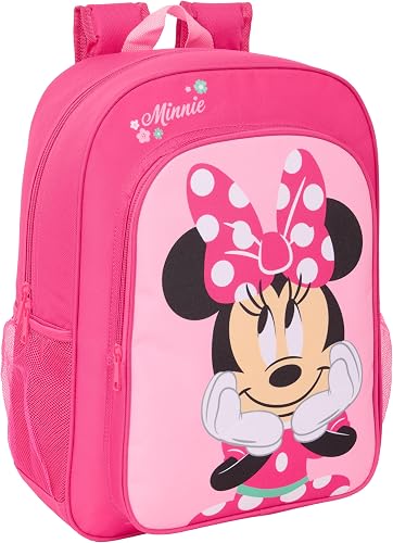 Minnie Mouse Sac à dos scolaire pour enfant, adaptable au chariot, idéal pour le