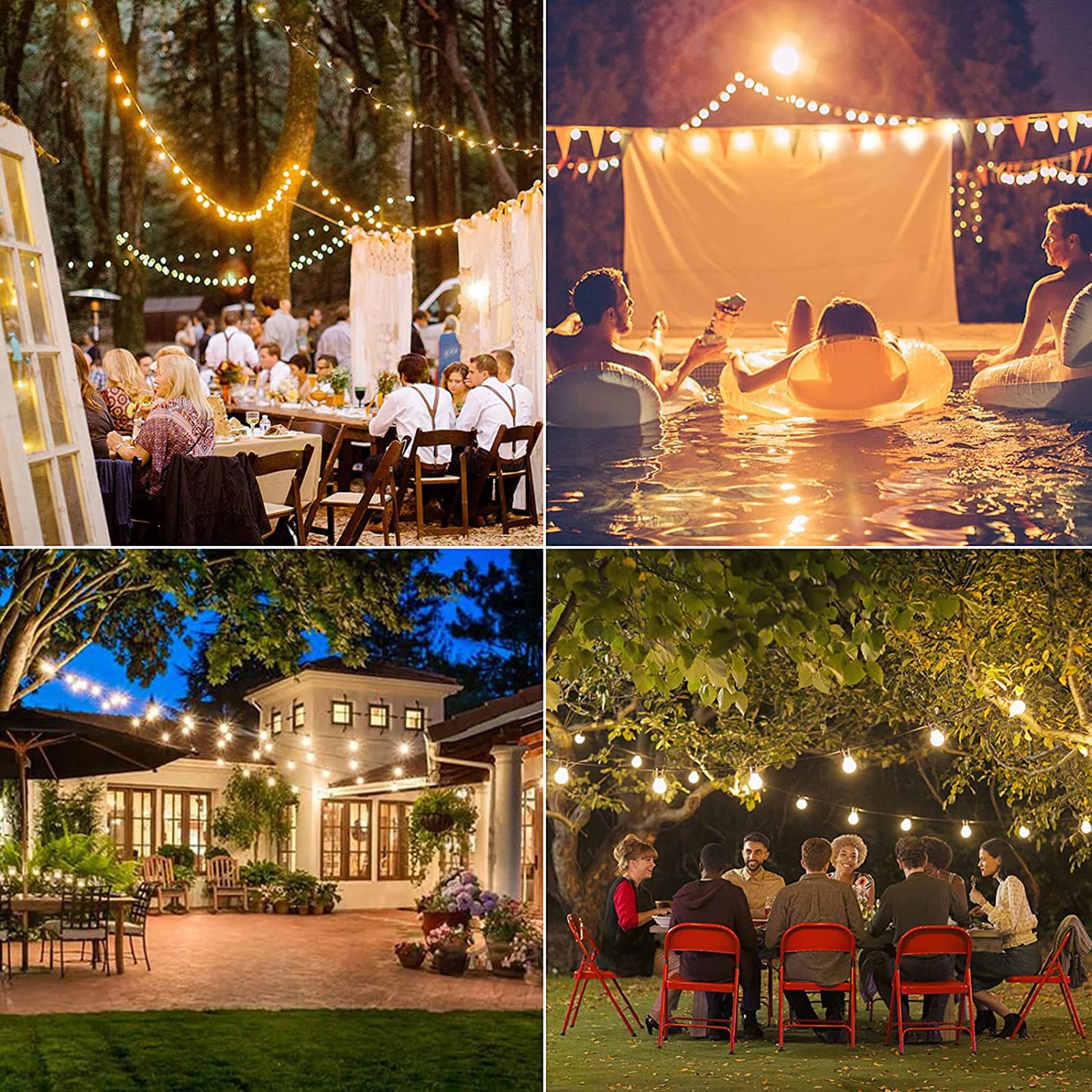 10M LED Lichterkette Außen,S14 Lichterkette Gluehbirne Aussen LED,IP65 Wasserdicht,Lichterkette mit LED Birnen,Warmweiß 3000K Beleuchtung für Innen und Außen Deko Garten Hochzeit