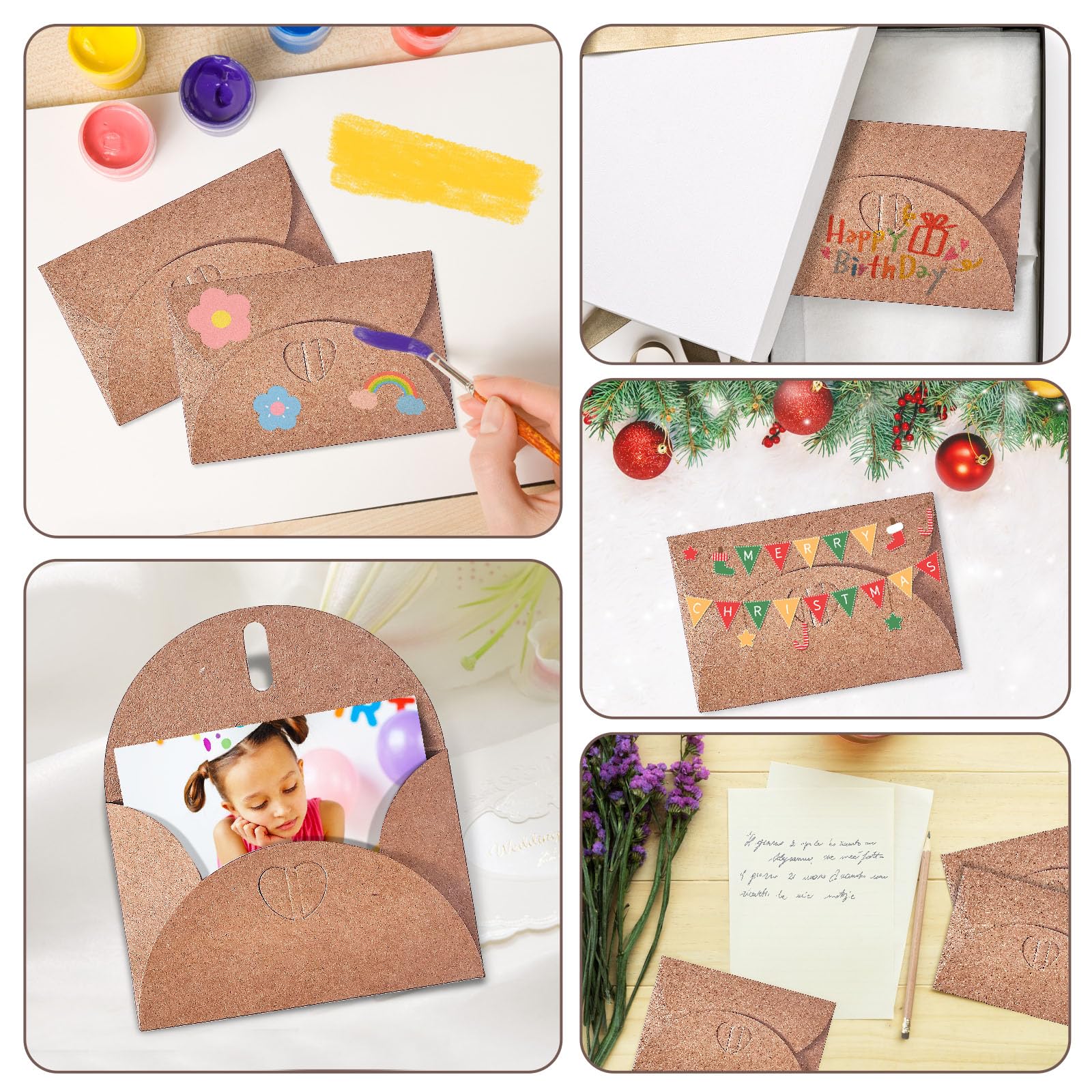 25pcs Kraft Paper Love Buckle Envelopes - Brown Vintage Ini Envelopes - View #4