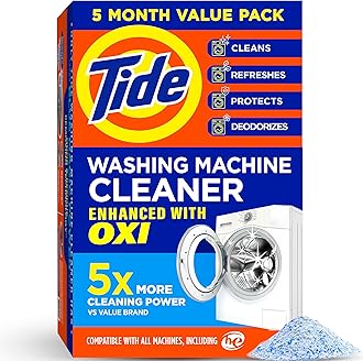 Washing Machine Cleaner by Tide, Washer Machine Cleaner Tablets for Front and Top Loader Machines, 5 Count Box