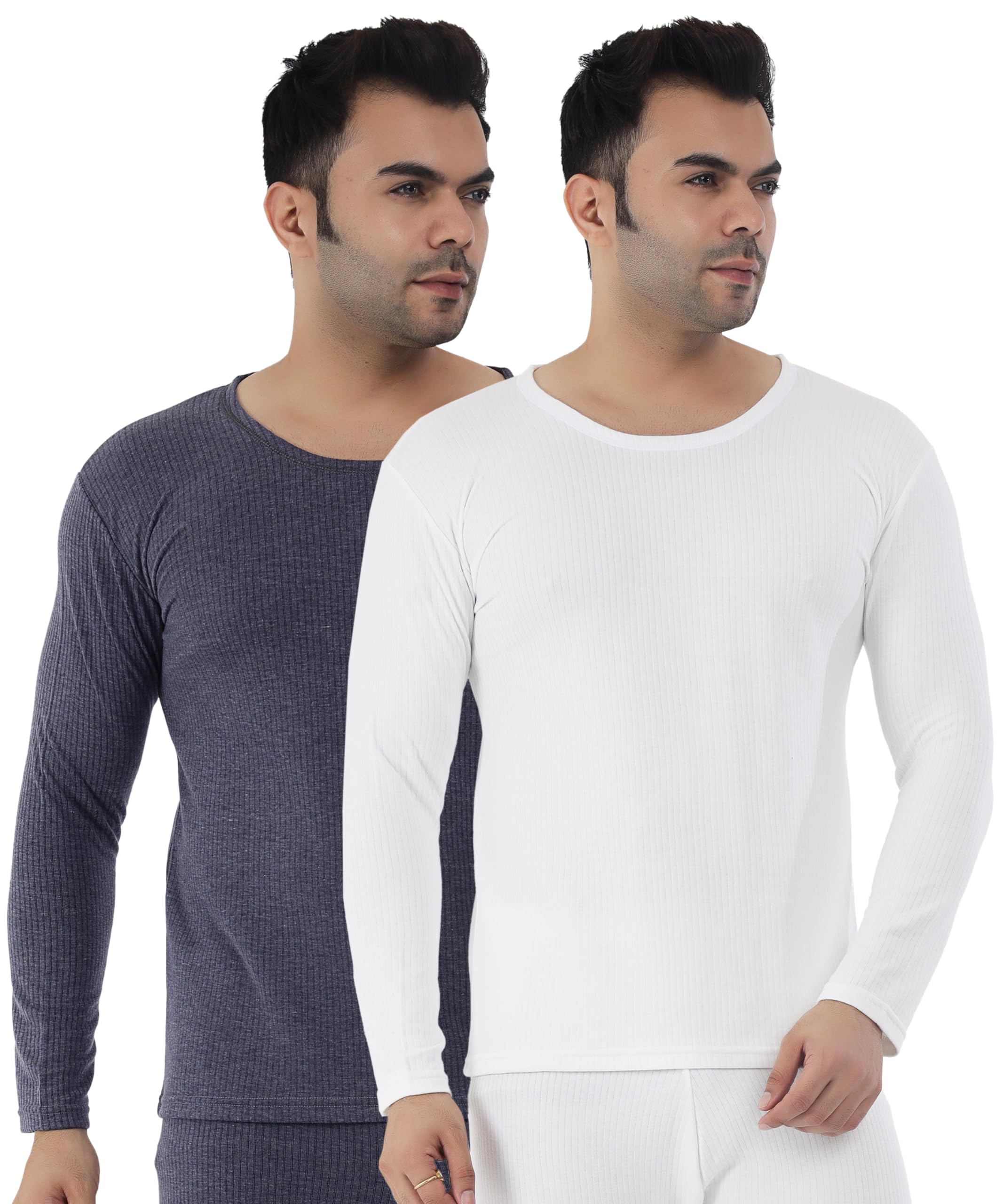 selfcare Men’s Soft Polycotton Striped Thermal Full Sleeve Round Neck Top| (Pack of 2)-picture-12