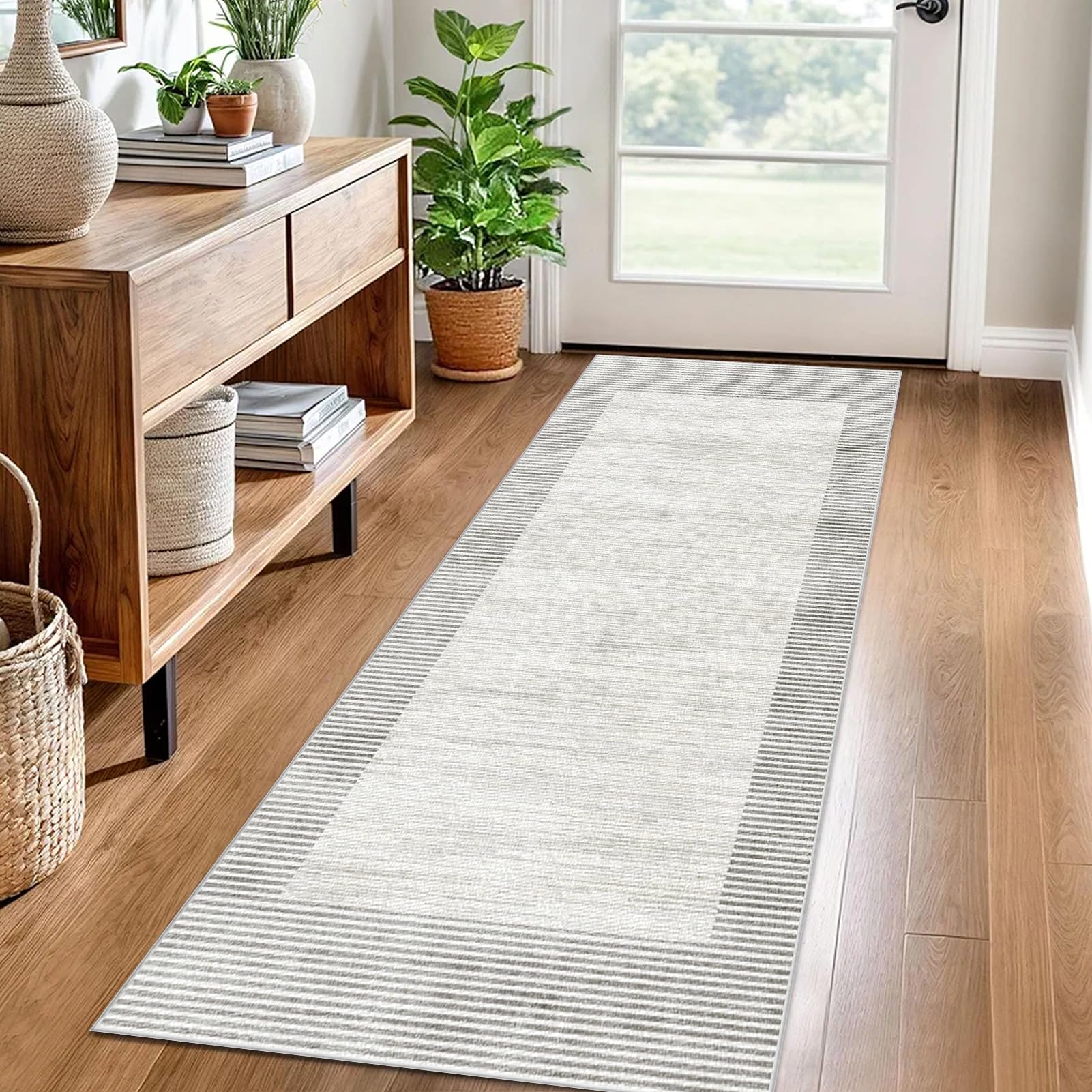 Carpet Runner for Hallway 80 x 200 cm Non Slip Long Hallway Runner Rugs for Kitchen Rugs Washable Floor Carpet Runner Mat Absorbent Door Mat Narrow Hall Runner for Hallway Kitchen Bedroom Entryway — image 1