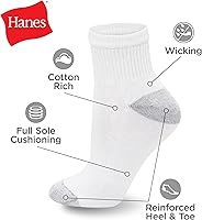 Vista 8 de Hanes Women's Value, Ankle Soft Moisture-Wicking Socks, Available in 10 and 14-Packs