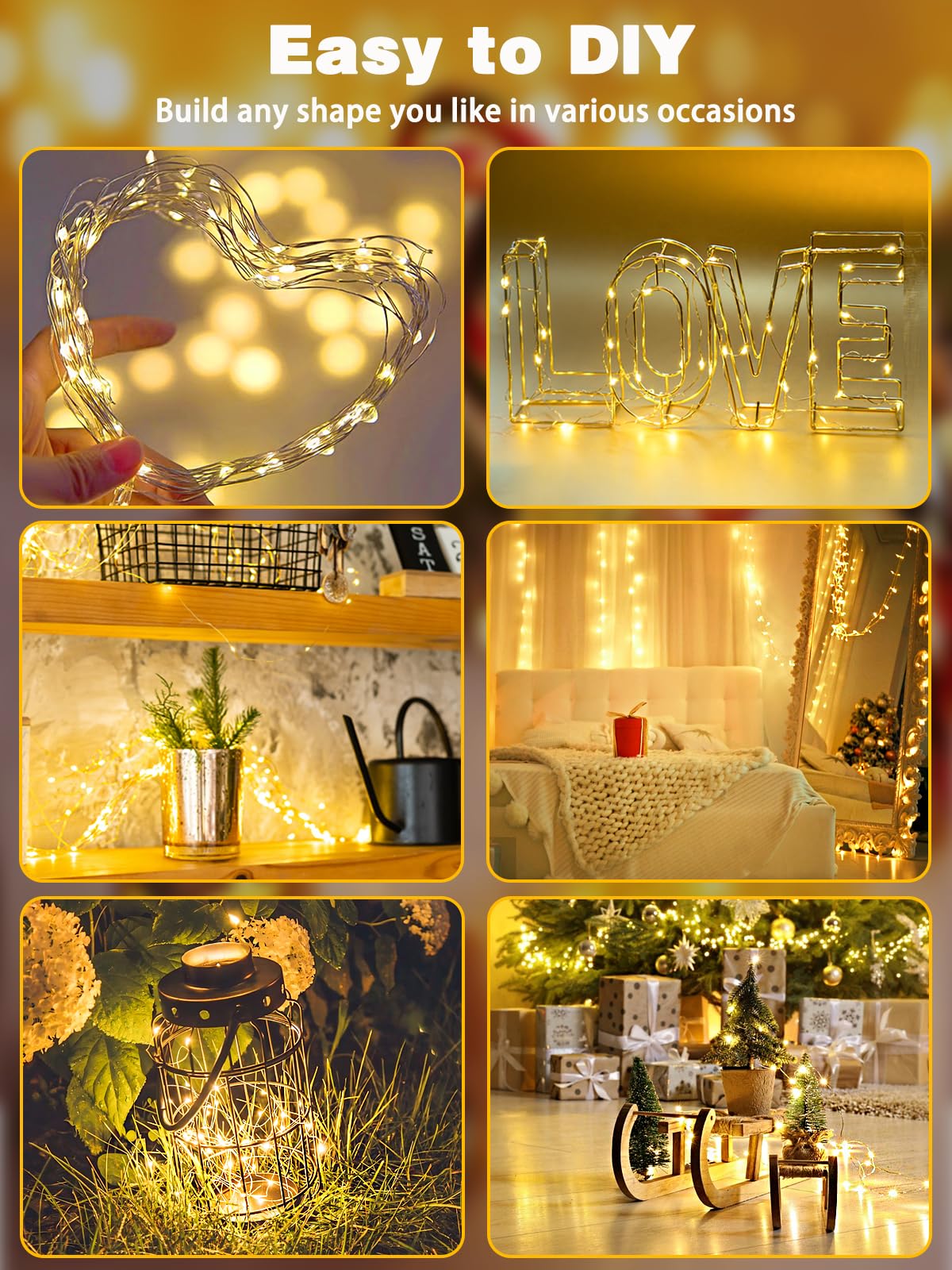 Snapklik.com : 2 Pack 100LED Christmas Battery Operated Fairy Lights