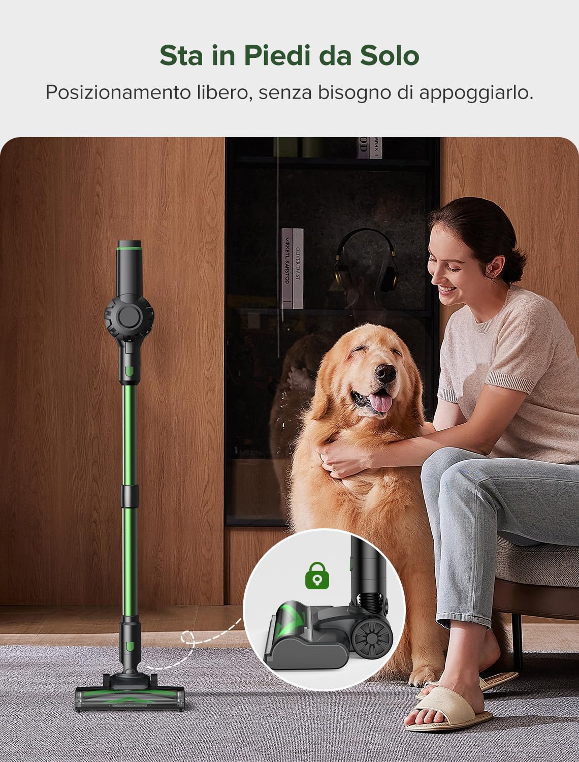 Vexilar V9PRO Aspirapolvere Senza Fili 50KPa/60 Minuti, Silenzioso Scopa Elettrica Senza Filo Potente e display a LED, Aspirapolvere Verticale Portatil per Tappeti/Pavimenti/Peli/Domestici