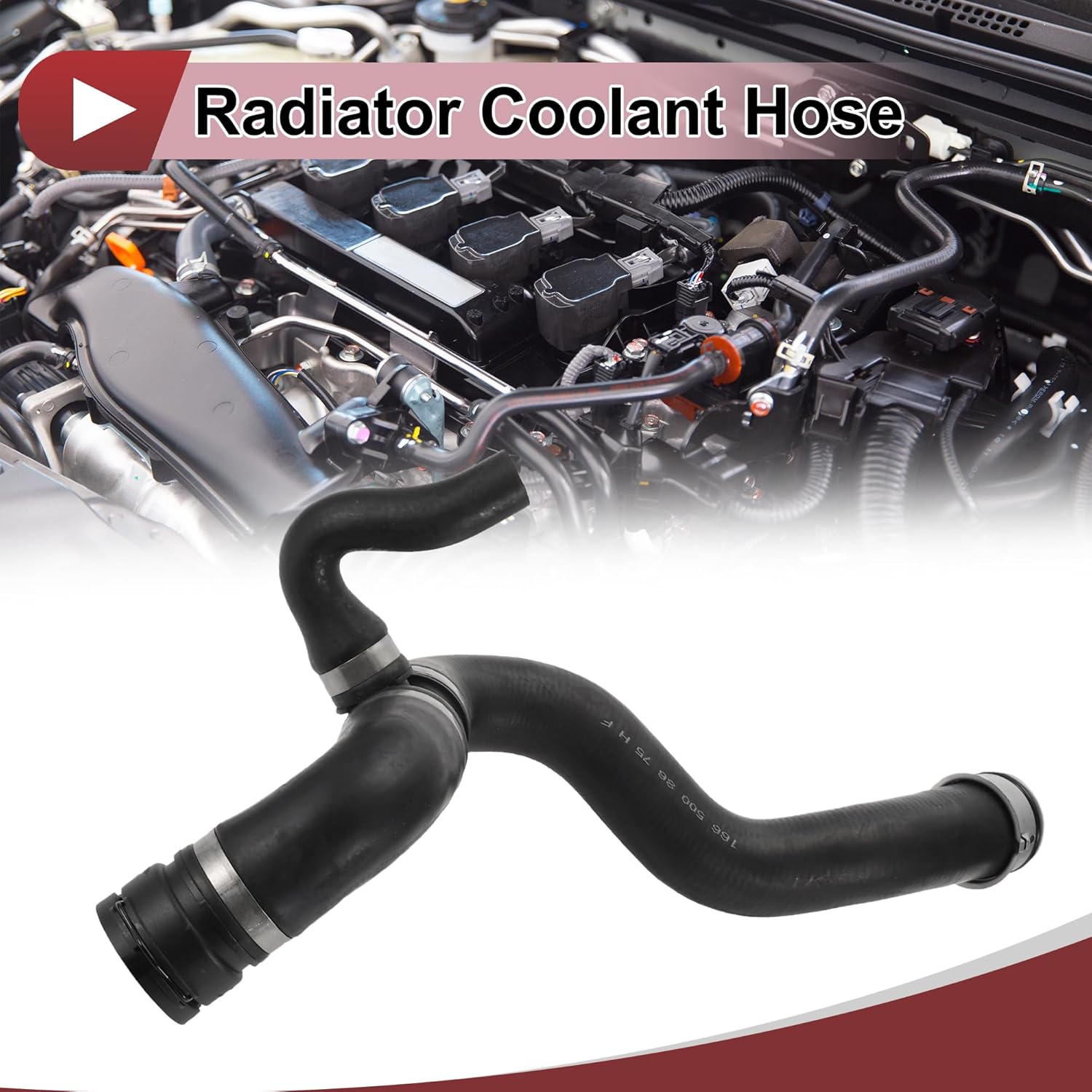 1 Pcs Radiator Coolant Hose for Mercedes-Benz GL450 2015-2016 Lower Coolant Hose Water Pipe No.A1665008675 Black Rubber