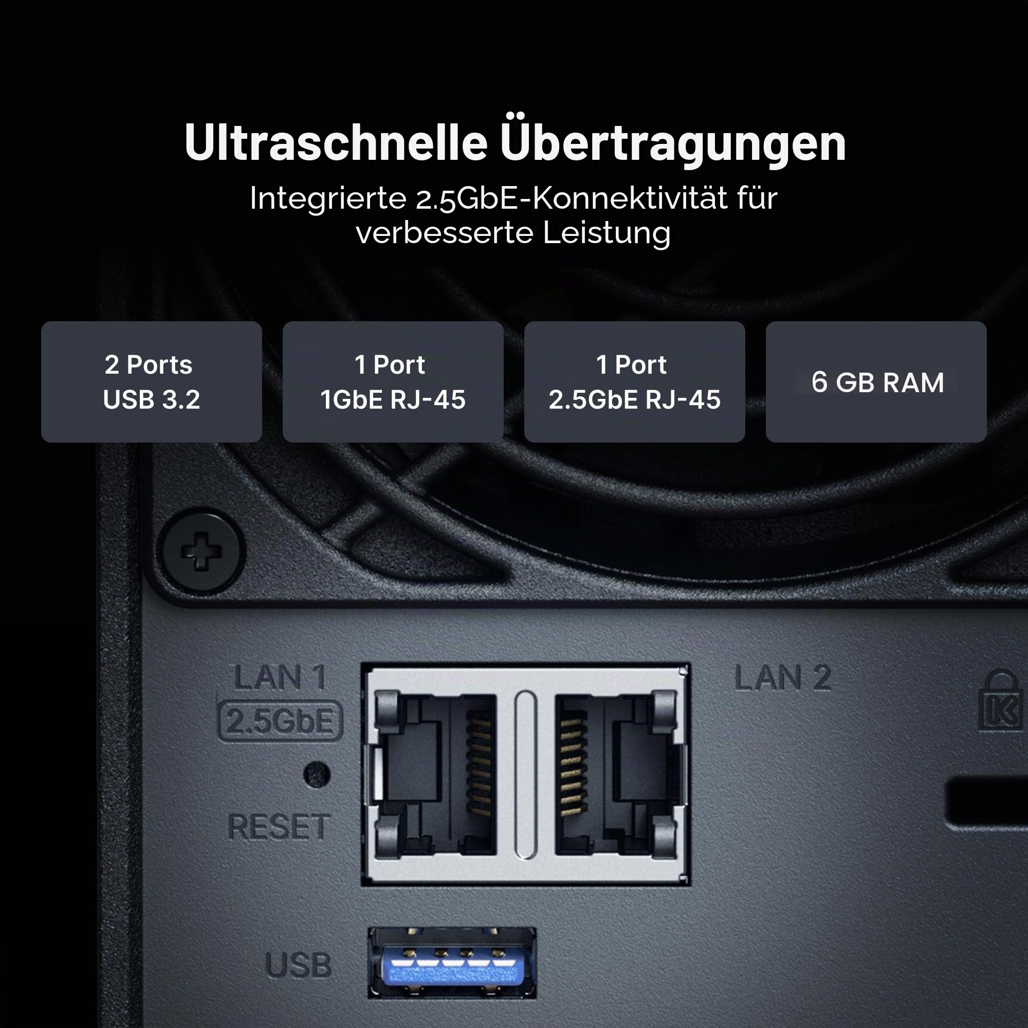 Synology DS225+ 2-Bay Diskstation NAS (Intel Celeron J4125 4-Core 2.0 GHz 2GB DDR4 RAM 2xRJ-45 1GbE LAN-Port)