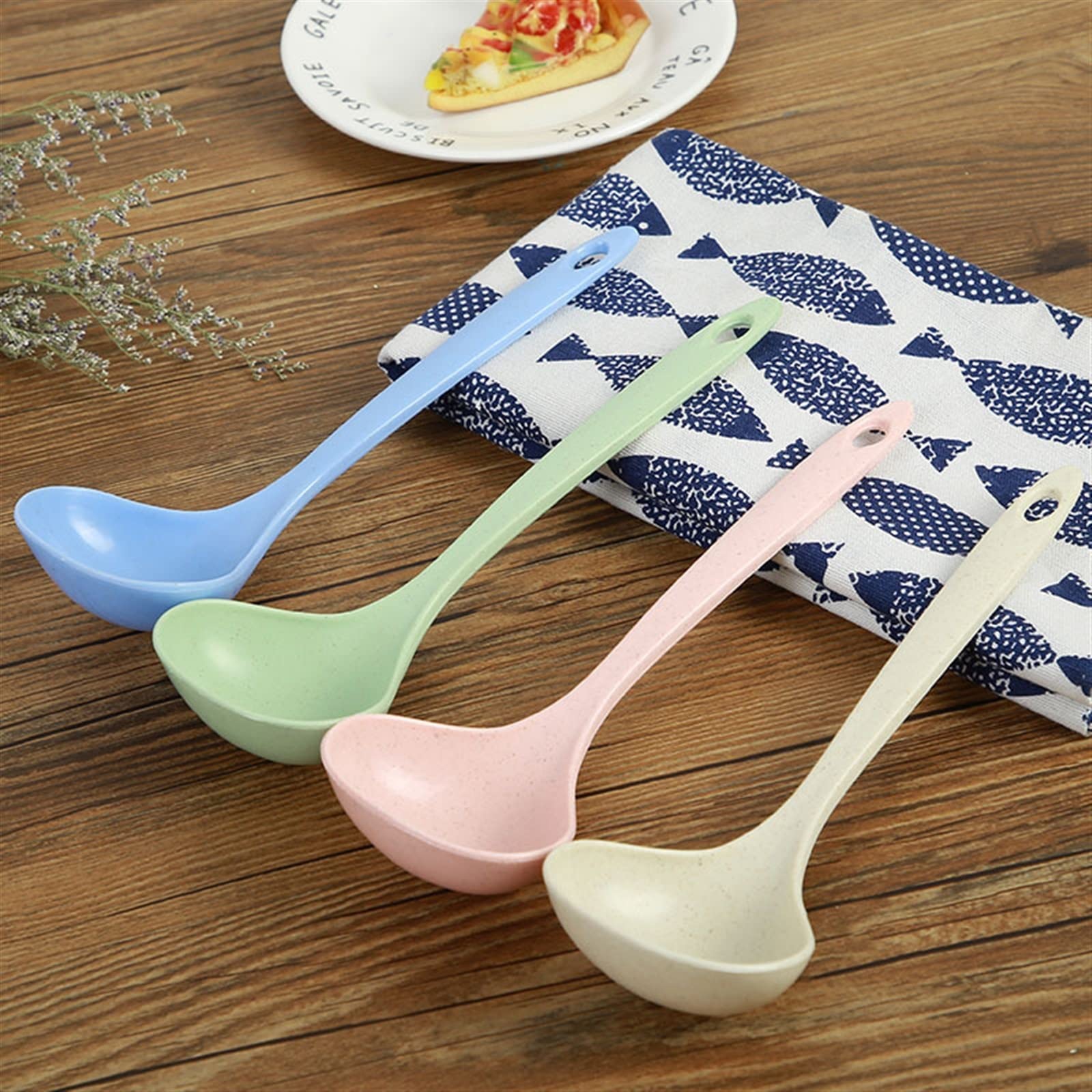 JINGYAN Cuillères à café Kitchen Cooking Stirrer Spoon Supplies Soup Food Grade PP Long Handle Vertical(BU)