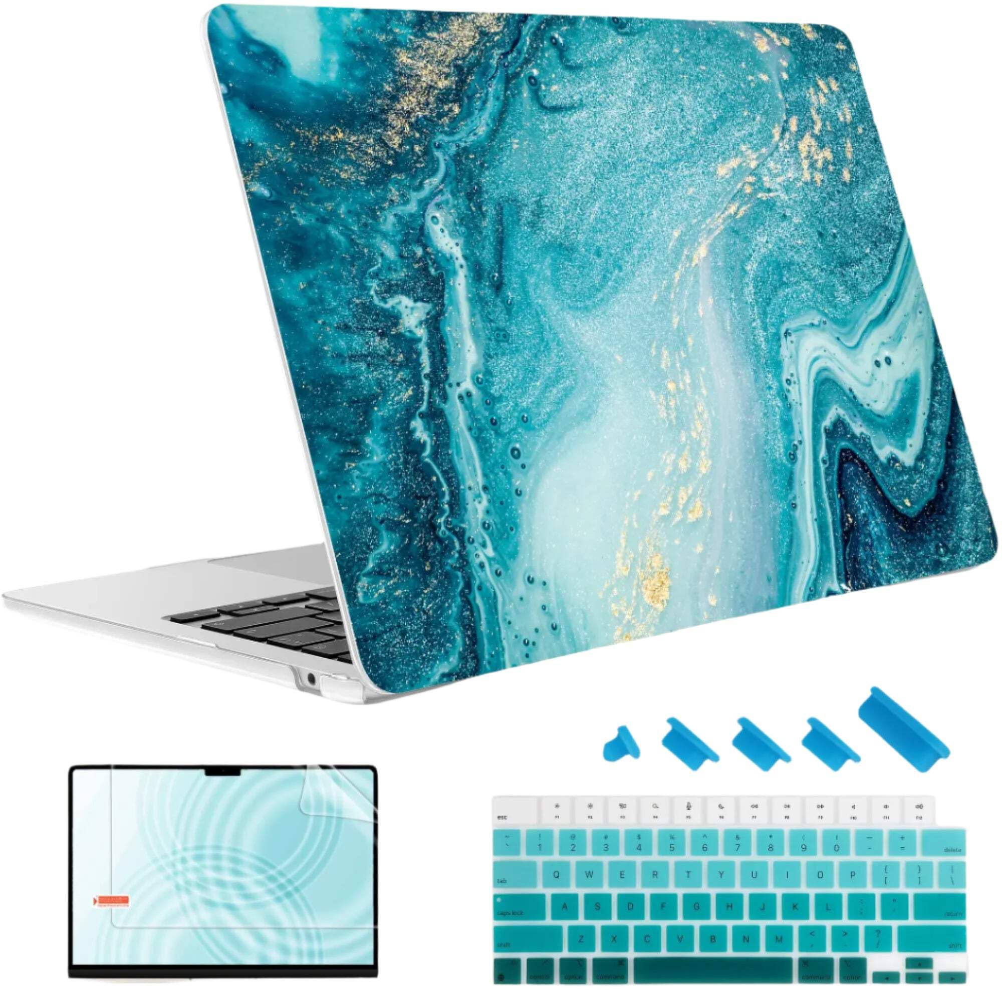 Funda rígida de plástico de mármol para MacBook M4 Air de 13 pulgadas A2337 A2179 A1932 para Mac Pro 13 15 16 2022 A2338 A2251 Color 4 Air 13 A2681 A3113