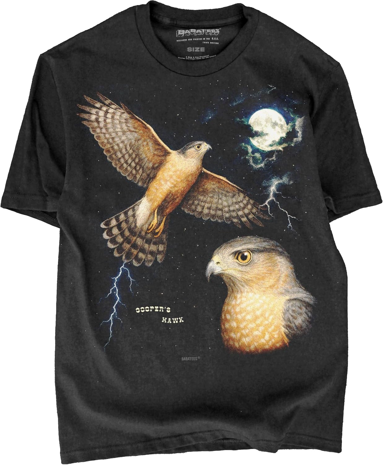 Moonlit Bird Artwork Premium Black T-Shirt for Men & Women