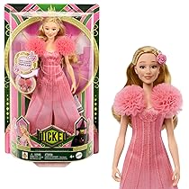 Mattel Universal Wicked – Glinda Cantante, bambola snodata con look ispirato al film, outfit rimovibile e accessori inclusi, canta “Popular”, giocattolo per bambini, 4+ anni, JLG49