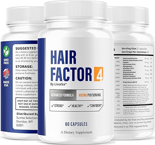 Miniatura 8 de Hair Factor 4 Cápsulas  Oficial HairFactor 4 Pastillas de Suplemento Avanzado, Hairs Factor 4 Fórmula Premium para el bienestar y la salud, Natural