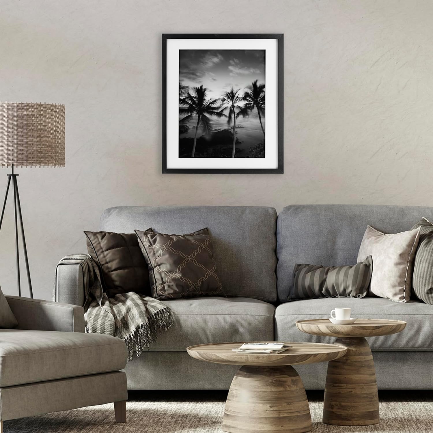 Stupell Industries Palm Tree Coast Photograph Black Framed Print Under Glass design by Carol Robinson, 16 x 13