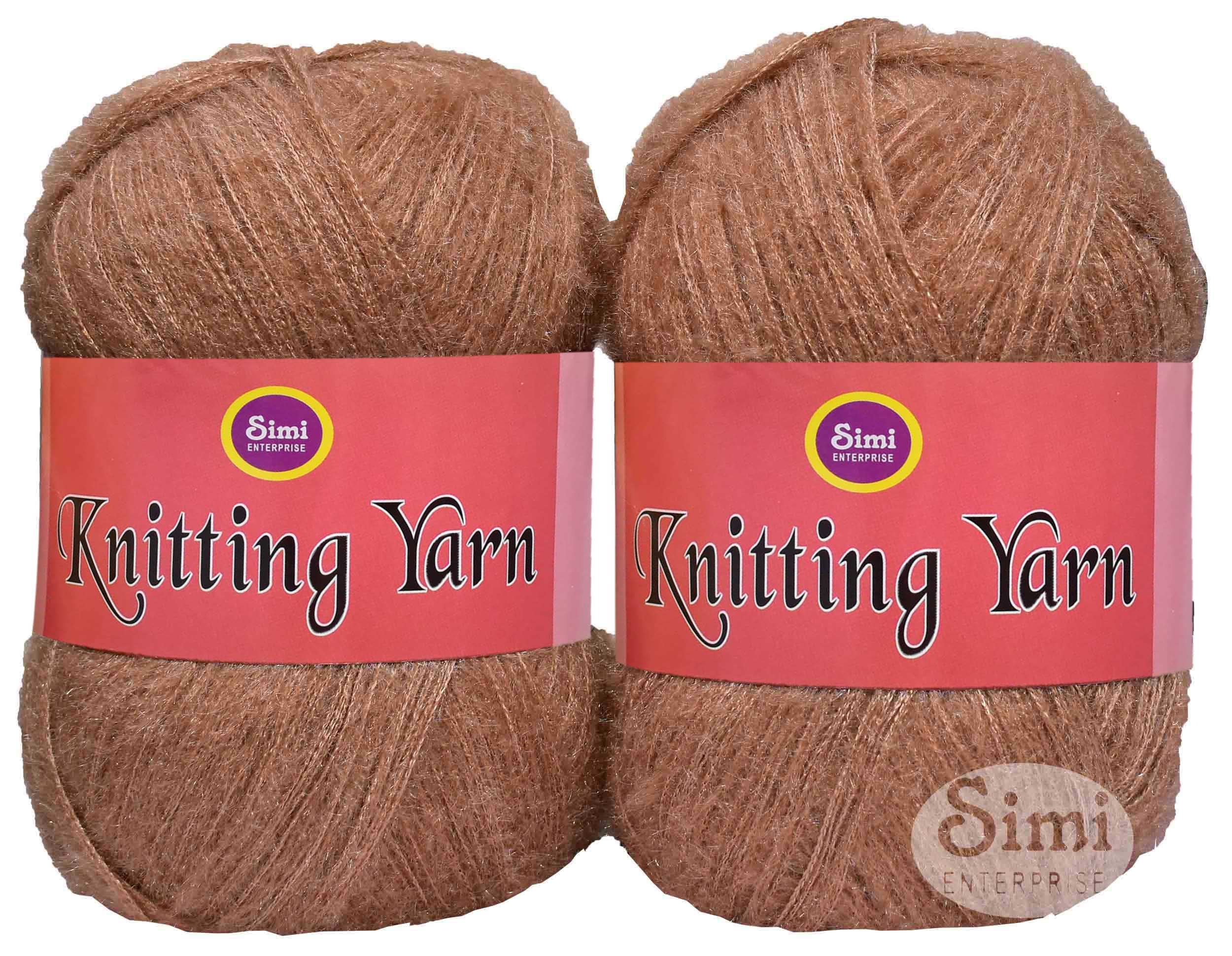 SIMI ENTERPRISE Knitting Wool Yarn, Soft Fancy Feather Wool Brown 300 GMS Best Used with Knitting Needles, Soft Fancy Wool-EK Art-HEG
