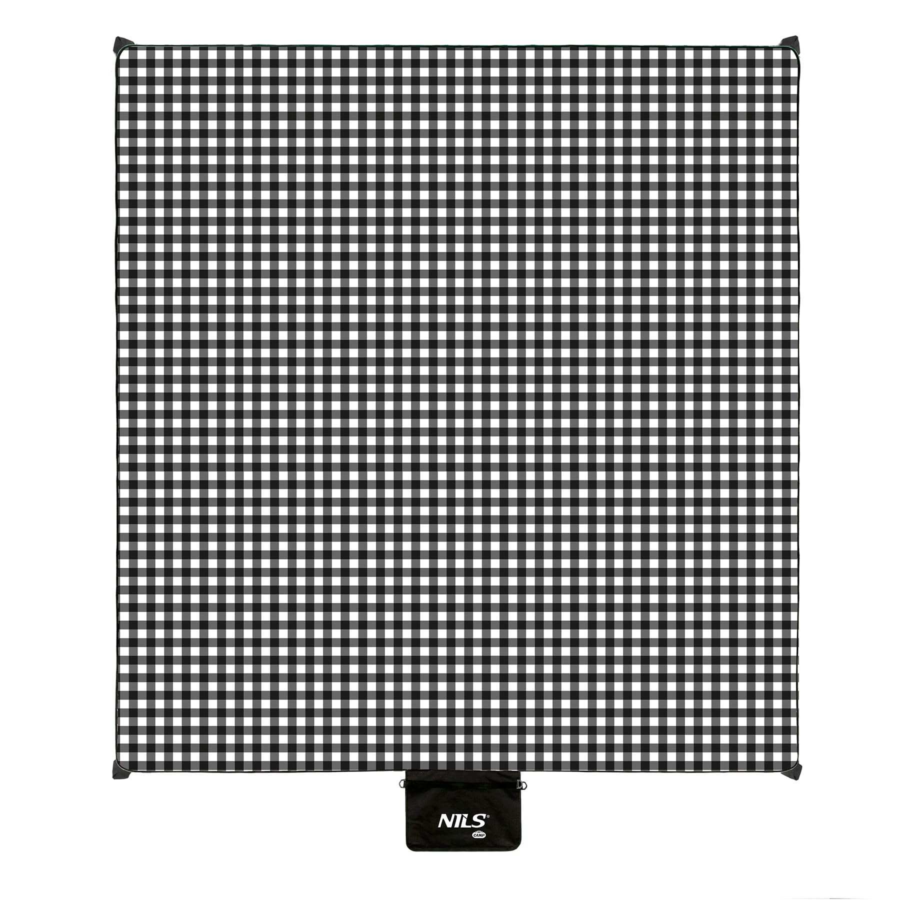 NILS NC2310 Couverture Picnic Camp Noir et Blanc 300 x 200 cm