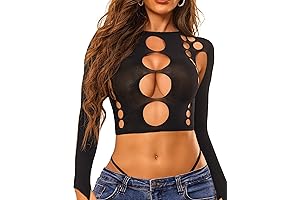 Sultry and Enchanting: rslove Lingerie Women's Long Sleeve Teddy Lace Bodysuit,a Provocative...