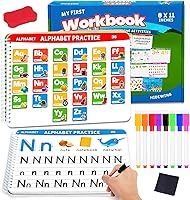 HIDEWING Preschool Handwriting Tracing Workbook: Erasable Montessori Busy Book Ages 3-5 | Alphabet Numbers Shapes Activities for Toddlers