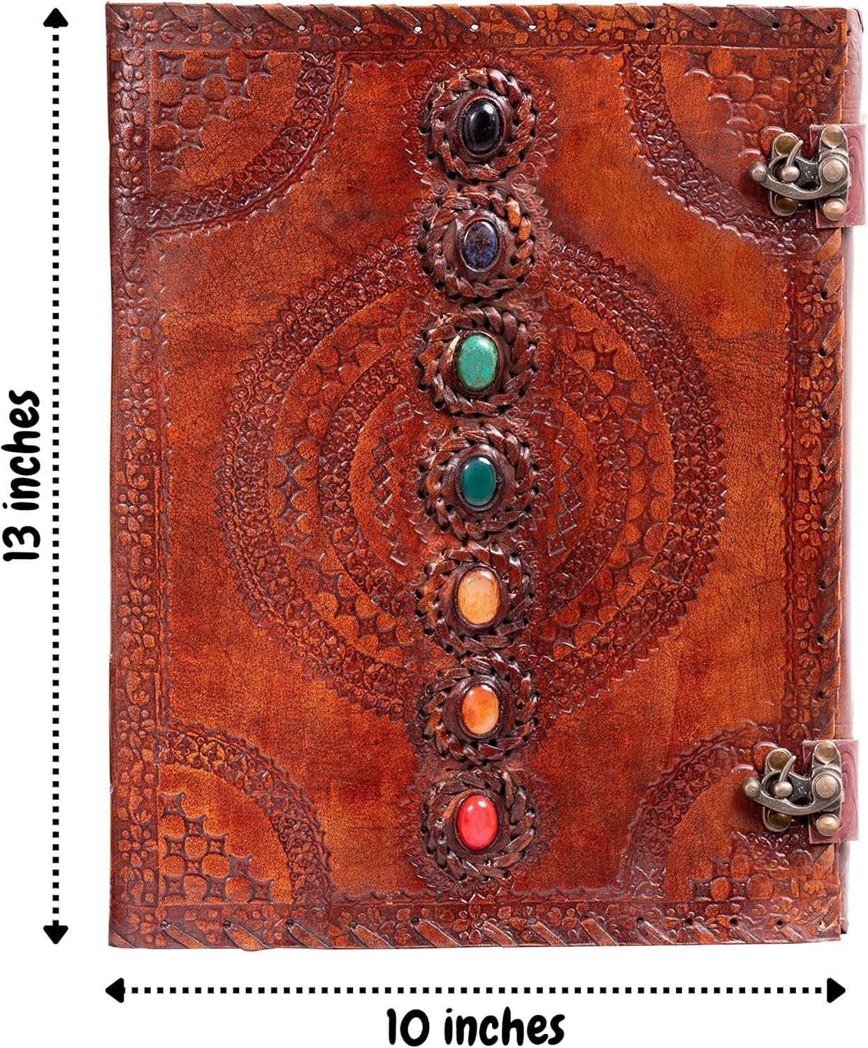 Vintage Fashion Leather Diary Handmade Paper Notebook Journal For Writing Notes Gifts And Memories Girl Boy Men Women Embossed With Metal Lock, 200 Pages 3