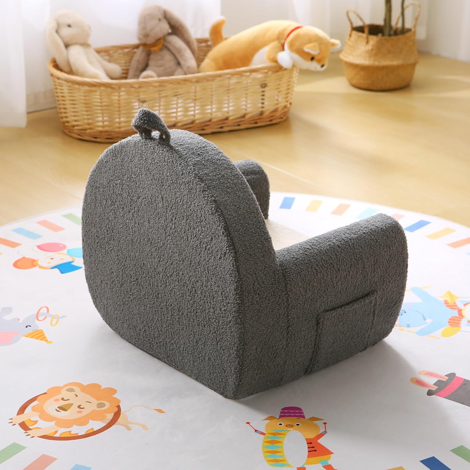 Kids Chair Comfy Toddler, Soft Baby Chair for Boys & Girls, Portable Toddler Reading Armchair with Removable Washable Sherpa Cover - Image 9