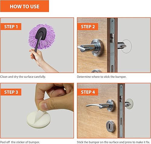 Miniatura 6 de Juego de 12 calcomanías autoadhesivas para parachoques de puerta de alta calidad, fuerte adherencia, protector de pared, tope de perilla de puerta