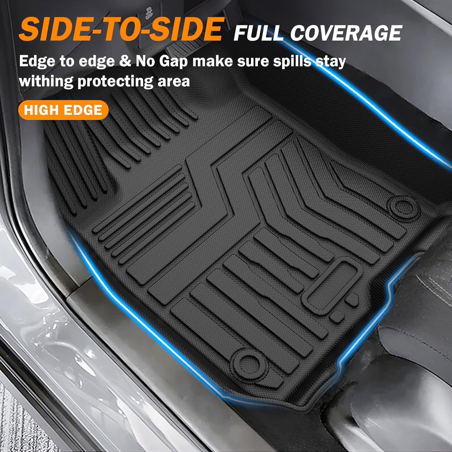 KUST Floor Mats for Honda HR-V 2023-2025 2026, Cargo Mat Floor Liners Back Seat Mats for HRV Accessories, All Weather Protection TPE Rubber Rear Trunk Mat High Edge (Full Set Mats) - Image 3