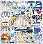50 PCS Ancient Athens Greece Stickers, Aesthetic Greece Love Decals for Laptops, Bumpers, Greek Civilization Decor, Scrapbook, Helmet Wall Sticker, Kids, Teens, Students