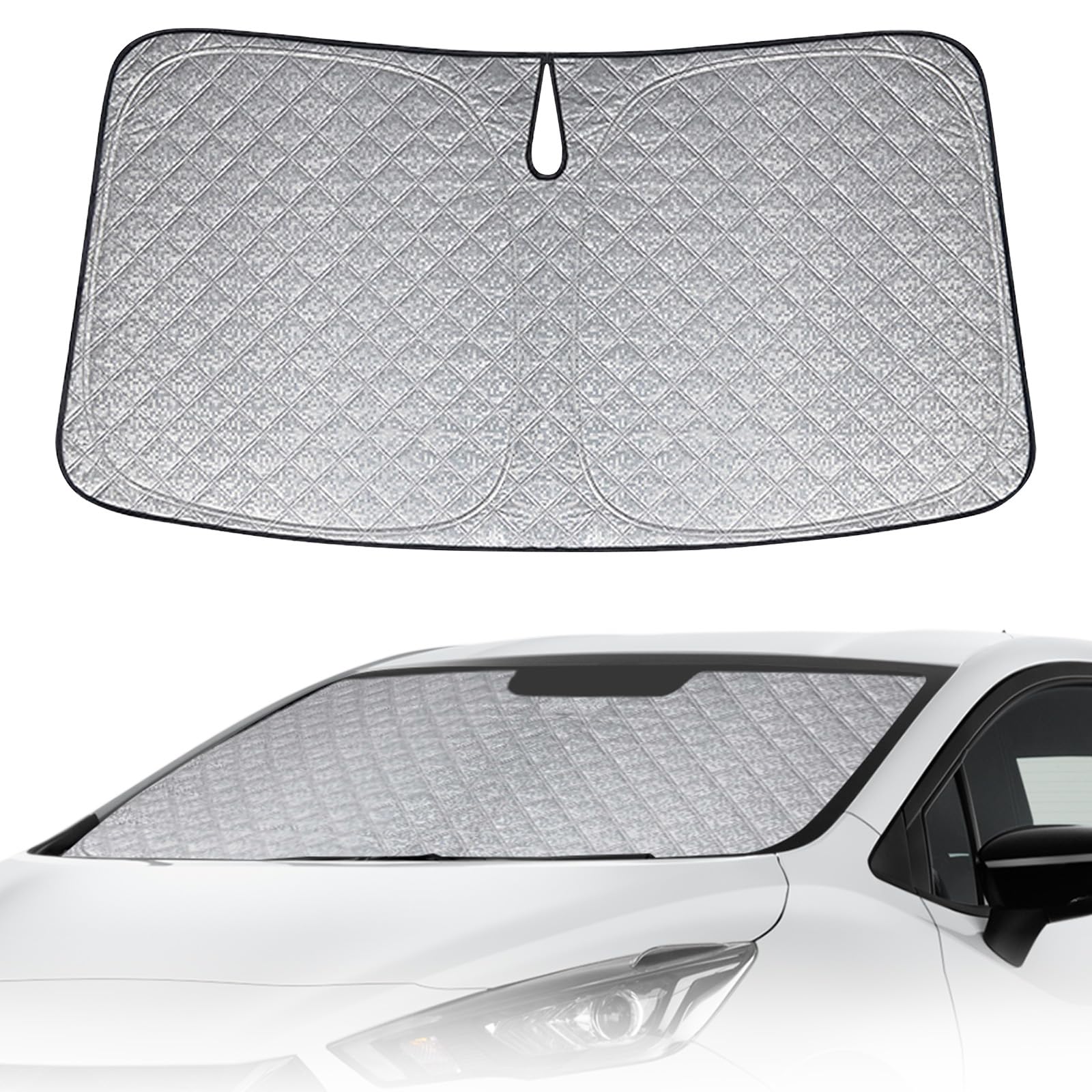 Copertura del Parabrezza Dell'auto Compatibile con Nissan Micra K14 2016-2023, Parasole per Parabrezza per Auto Interno Pieghevole, Protezione Antipolvere Riflettente UV