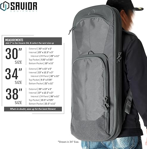 Miniatura 7 de Savior Equipment Specialist Series - Mochila táctica para rifle SBR de 30 pulgadas y 34 pulgadas, funda suave para armas de fuego con compartimento,