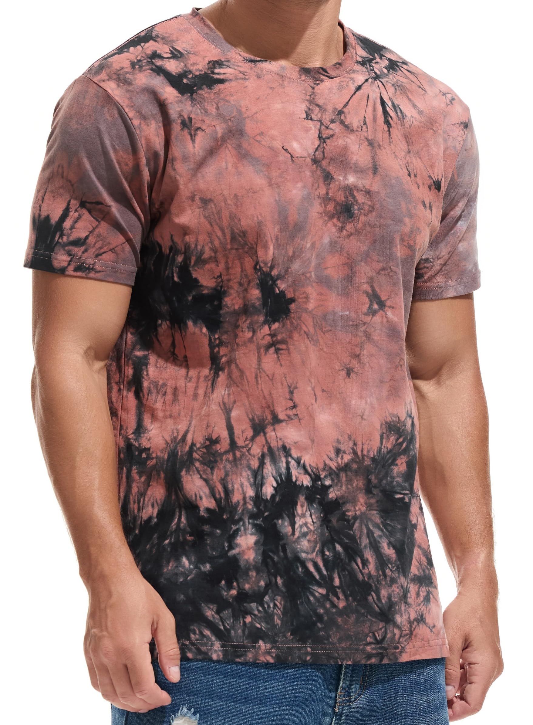 RONOMO Herren T-Shirt 95% Baumwolle 5% Spandex, Mikroelastik, Hautfreundlich