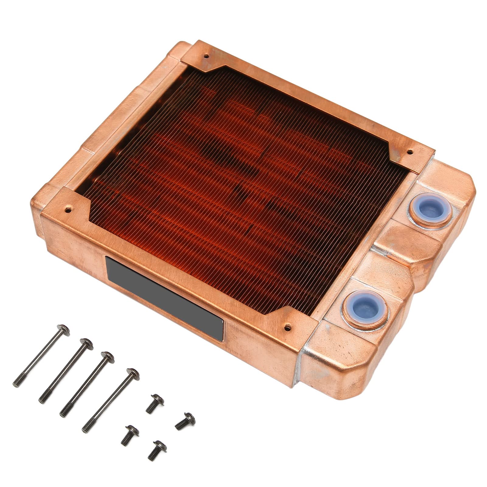 Lazmin112 Radiatore di Raffreddamento ad Acqua, radiatore di Rame Rosso dello scambiatore di Calore, dissipatore di Calore Diametro Interno della Filettatura G1/4 0.28in, per Ventola 4.72in