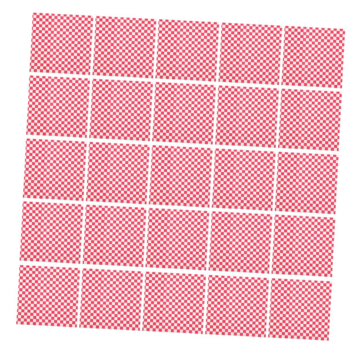 HAKIDZEL 100pcs Checkerboard Packaging Paper Red Checkered Greaseproof Paper Sheets Oil-resistant Baking Liners for Sandwiches Onigiri Wrappers Cheese Storing