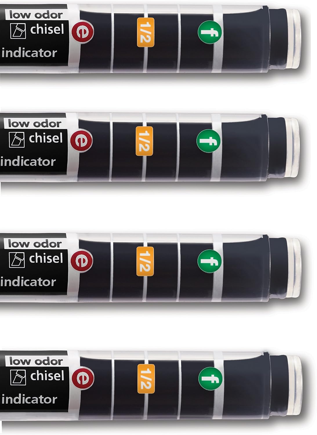 EXPO Dry Erase Markers with Ink Indicator, Chisel Tip, Black, 4 Pack
