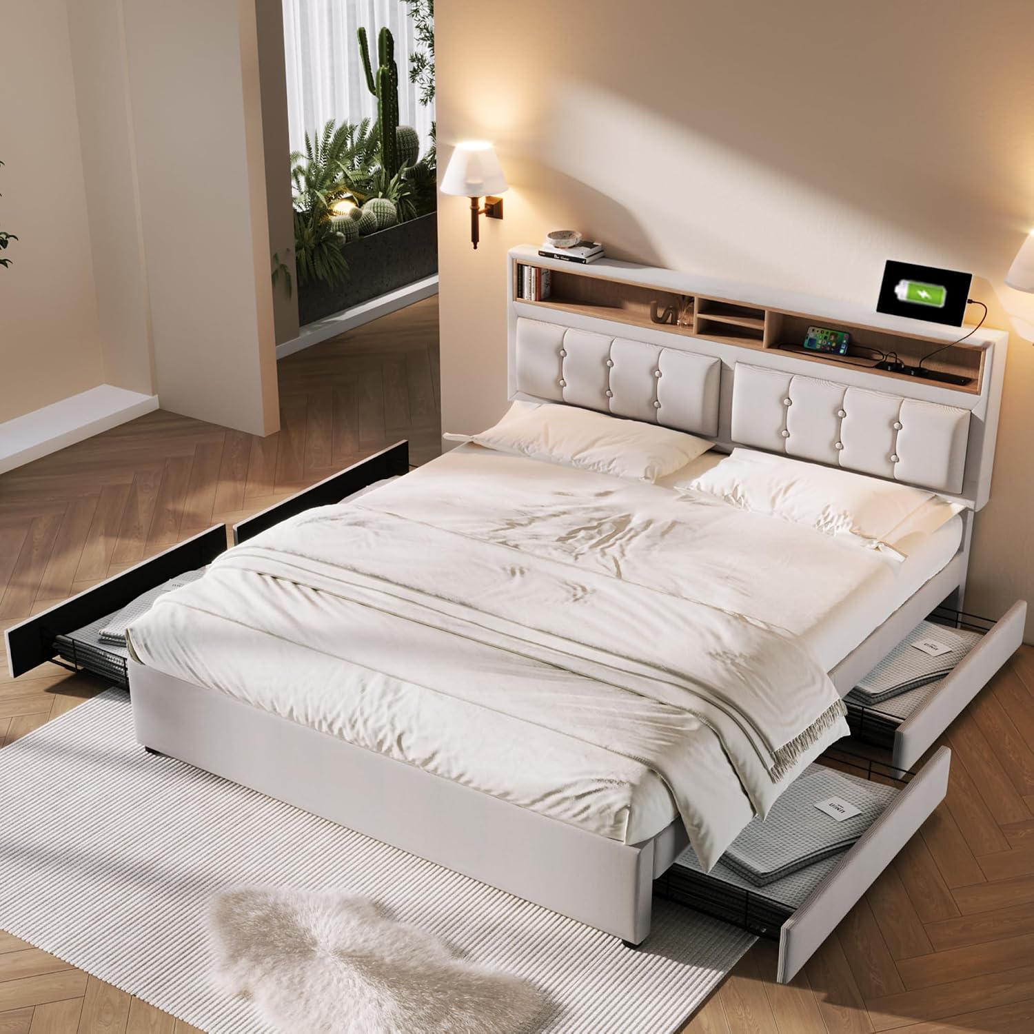 Kehun Polsterbett Doppelbett 140x200 Stauraumbett Mit Kopfteil USB C kehun-polsterbett-doppelbett-140x200-stauraumbett-mit-kopfteil-usb-c