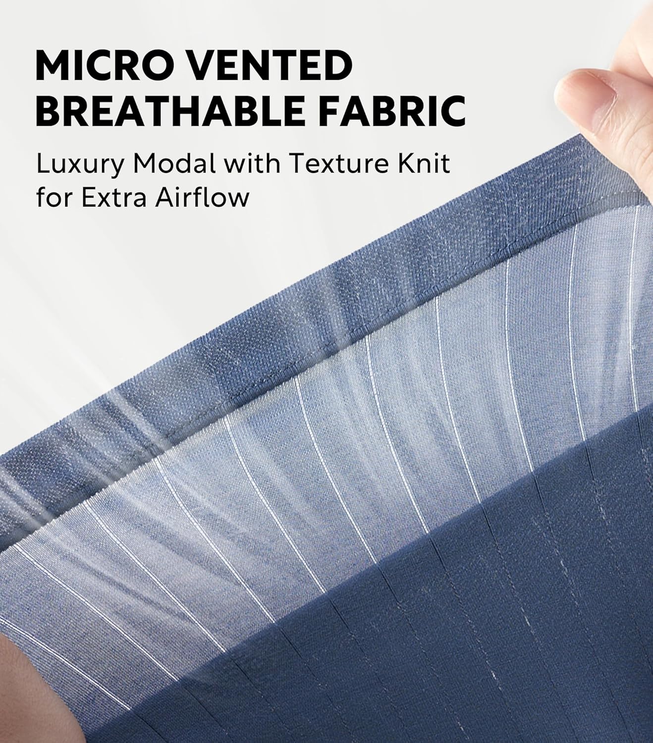 DAVID ARCHY Men's Underwear Modal Knit Texture Breathable, Ultra Soft Stretch Cooling Boxer Briefs with Pouch 4 Pack - Image 2