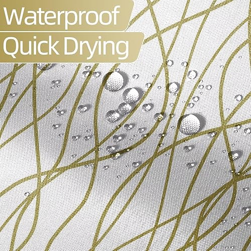 Miniatura 114 de Cortina de ducha pequeña a rayas gris claro degradado para baño, 36 x 72 pulgadas, juego de cortina de ducha geométrica para cabina de RV con Gris