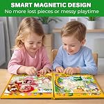 QUOKKA Magnetic Puzzles for Toddlers 3-5 – Search & Find 2 Pack, 60 Pieces Each – Travel Friendly Board with Hidden Objects, Farm and Africa Scenes – Educational Puzzle for 3 Year Olds