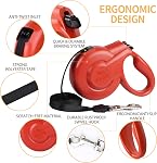 Fida Retractable Dog Leash, Heavy Duty 16 ft for Small Dog or Cat up to 33 lbs, Pet Walking Leash, Tangle Free, One-Handed Brake, Styleash Series (S, Red)