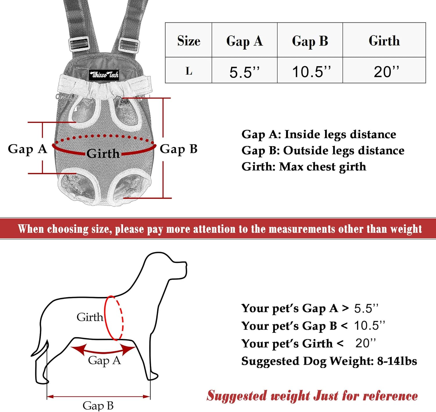 Whizzotech Pet Carrier Front Pack Adjustable Pet Backpack Carrier Travel Bag, Legs Out Easy-Fit Hands-Free for Traveling Hiking Camping Riding Driving for Medium Large Dogs Cats Puppies, Size L Purple : Pet Supplies