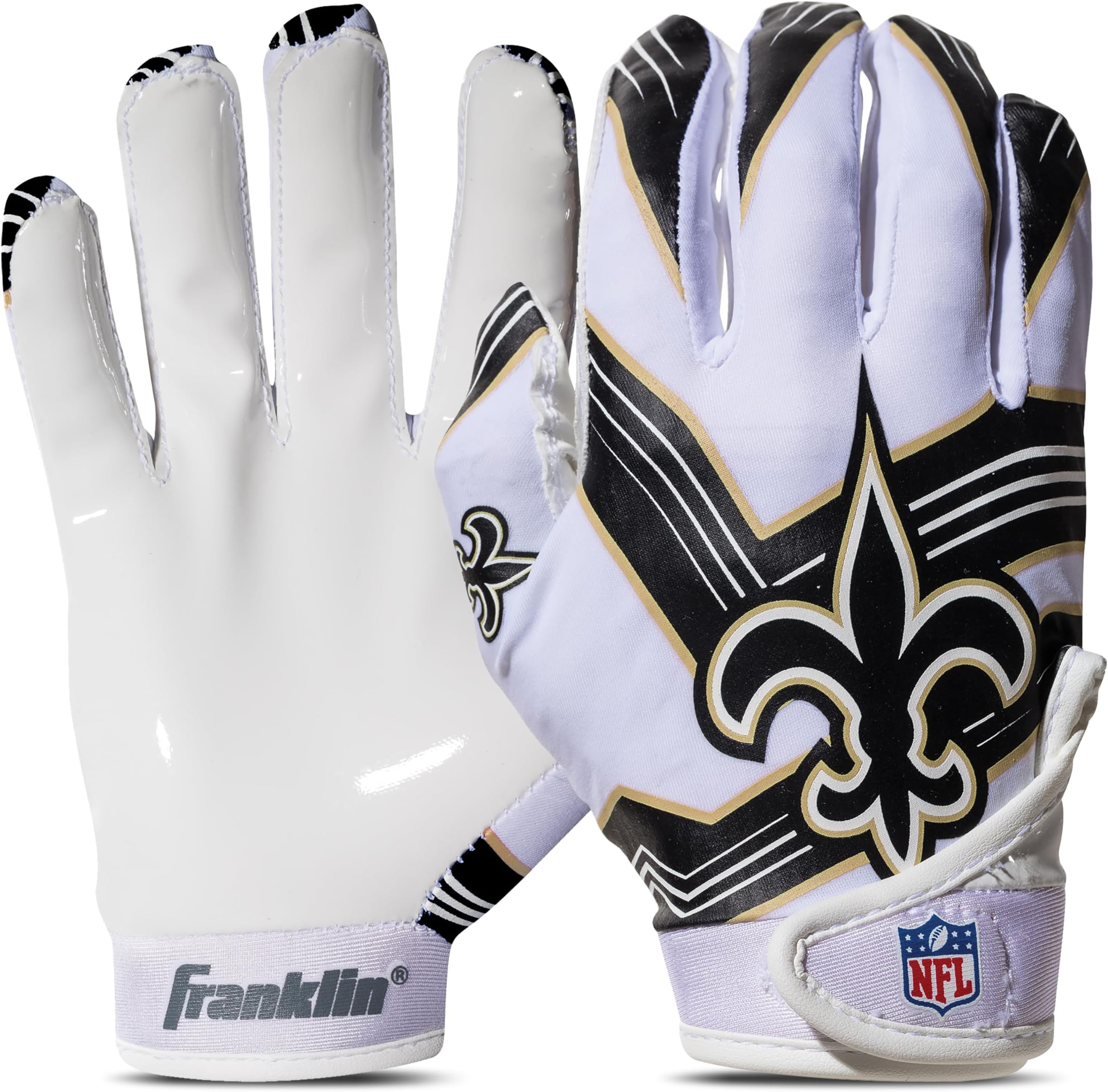 NFL Youth Football Receiver Gloves - Pair of Kids Football Gloves - NFL Team Logos & Silicone Palm