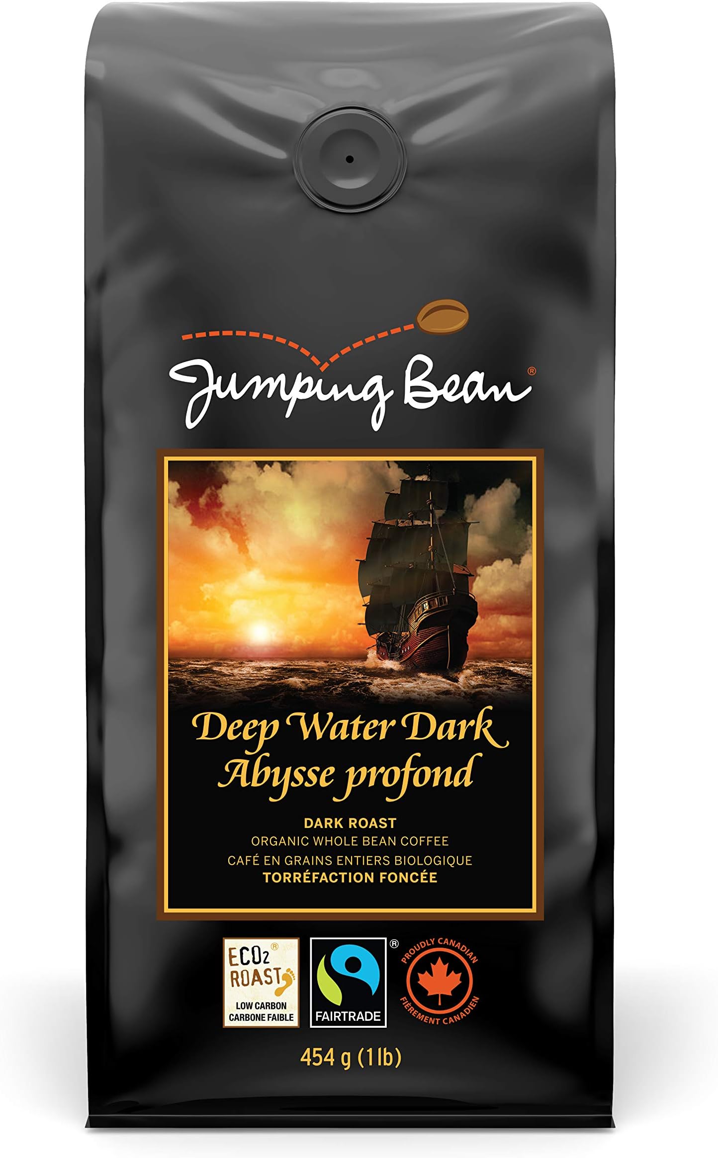 Organic Deep Water Dark Whole Bean Coffee, 454 GR