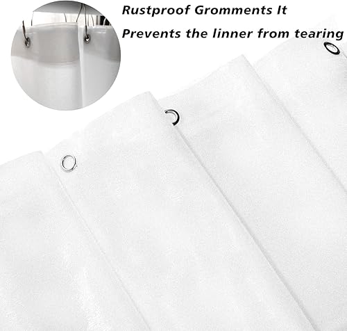 Miniatura 6 de Forro de cortina de ducha extra ancho de longitud corta de 65 pulgadas de largo x 180 pulgadas de ancho para bañera con patas de garra, forro de