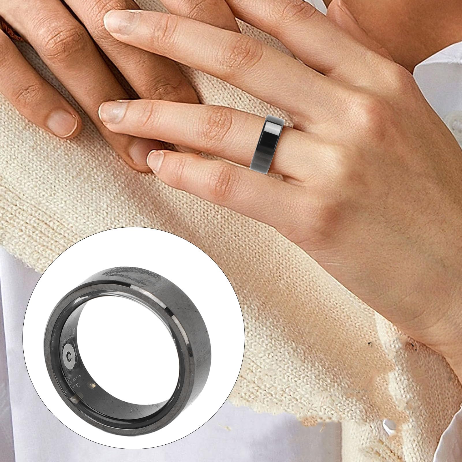 Fitness Ring, APP Control IP68 Comfortable Stylish Smart Ring with Charging Case for Sleeping (NO. 9)